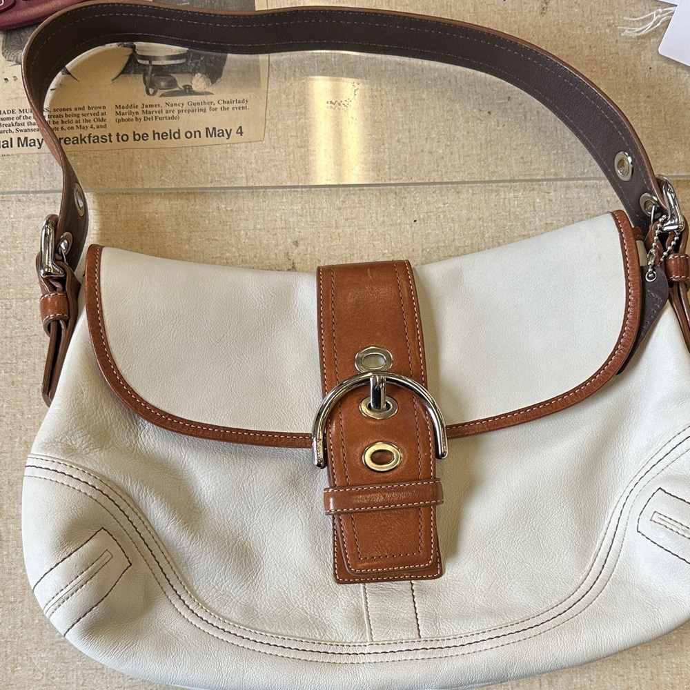 Coach Cream and Brown Soho bag
